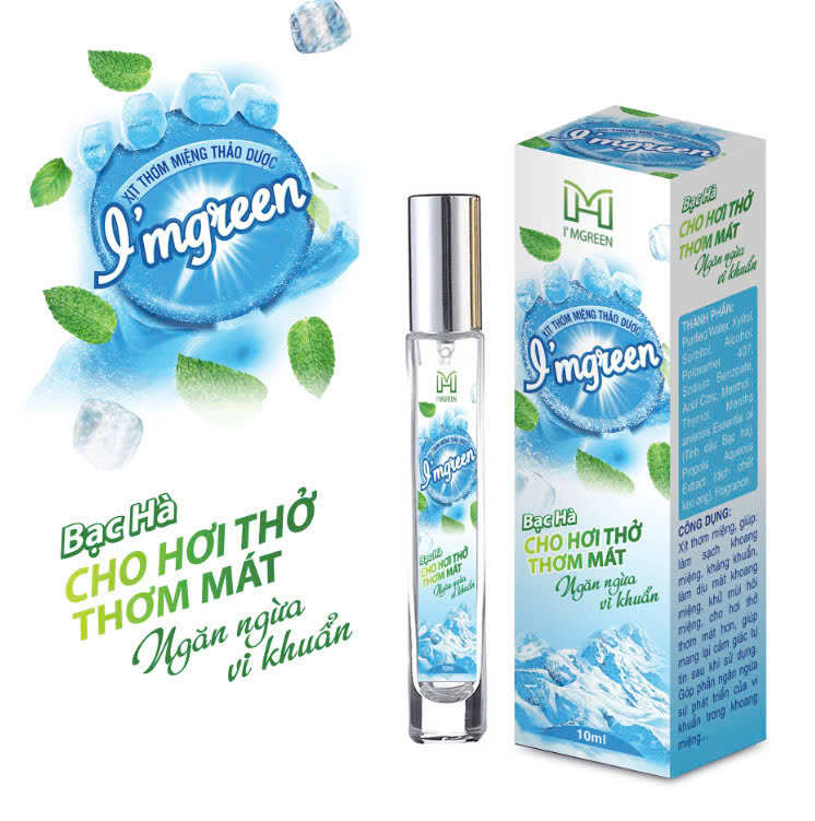 Hộp xịt thơm miệng hương bạc hà